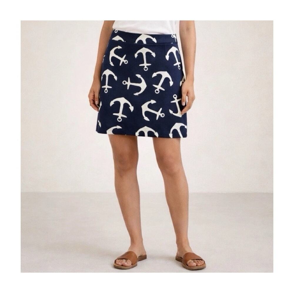 J. Crew Dizzy Anchor Postage Stamp Skirt